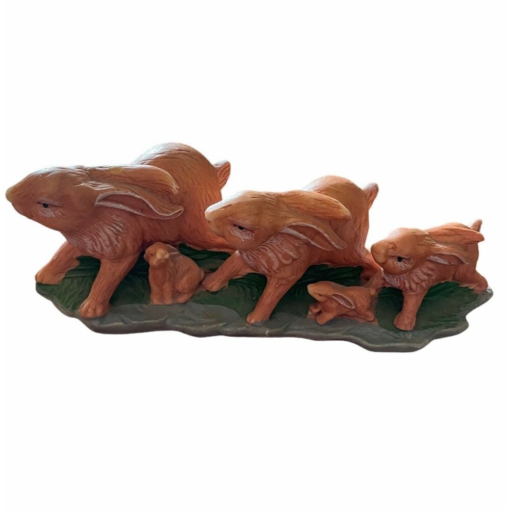 Dollhouse Miniatures Ceramic Wild Rabbit Family